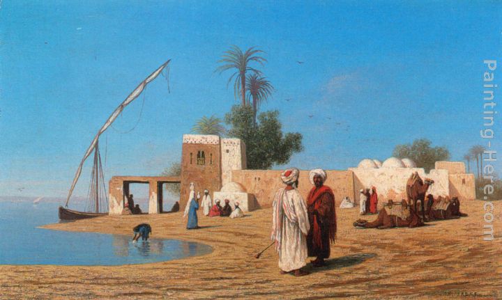 Un vilage aux bords de Nil - Haute Egypte painting - Charles Theodore Frere Un vilage aux bords de Nil - Haute Egypte art painting